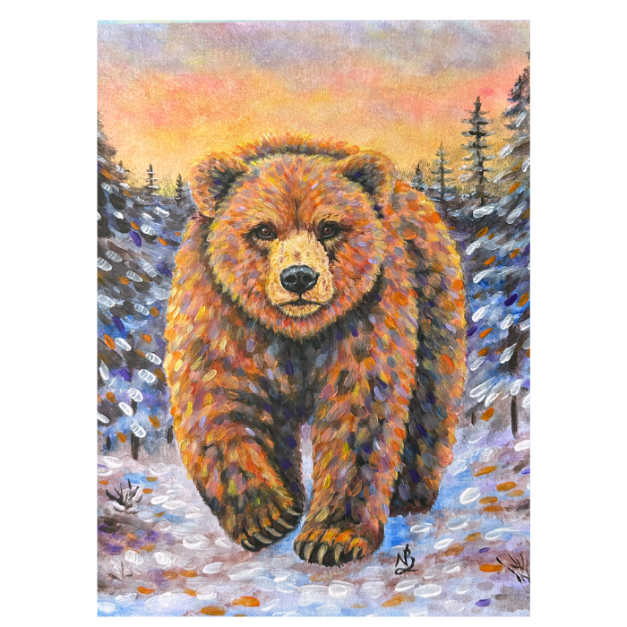 At Winter's Edge - Bear Painting Print