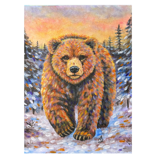 At Winter's Edge - Bear Painting Original