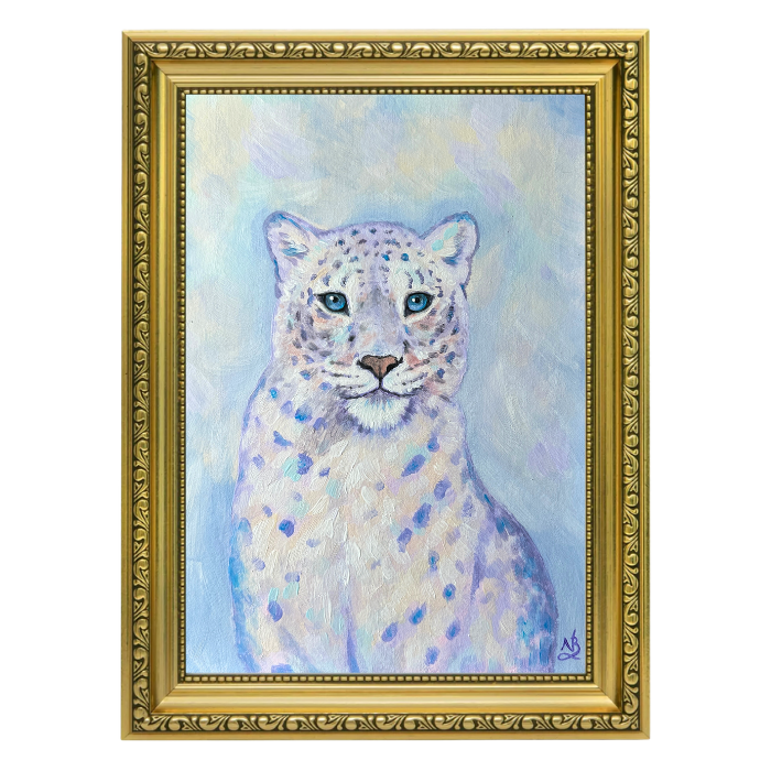 Strength in Stillness - Snow Leopard Print