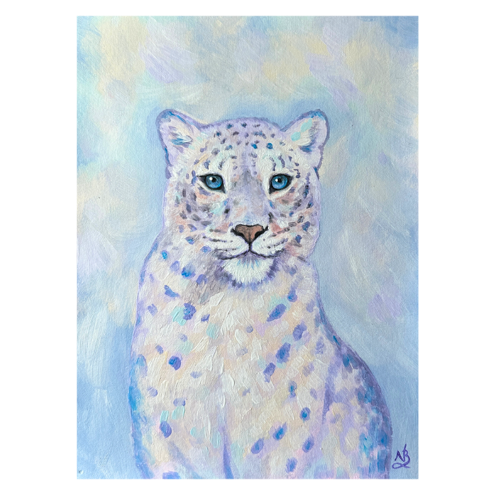 Strength in Stillness - Snow Leopard Print