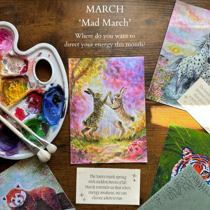 Mad March - Hares Painting Print