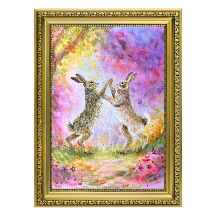 Mad March - Hares Painting Print