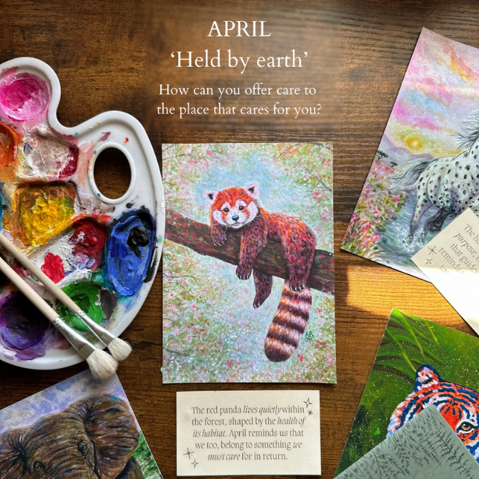 Held by Earth - Red Panda Painting Print
