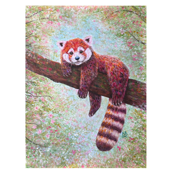 Held by Earth - Red Panda Painting Print
