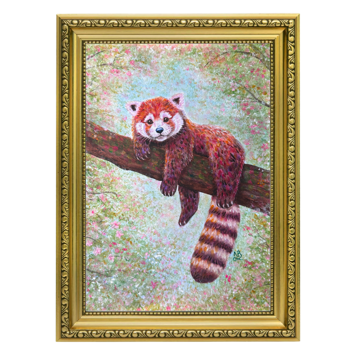 Held by Earth - Red Panda Painting Print